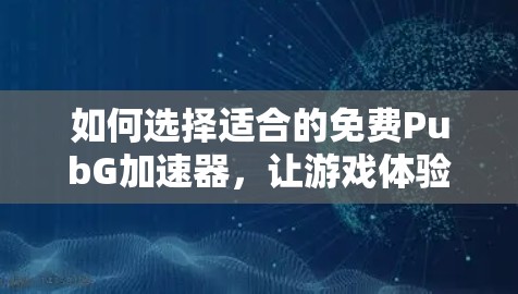 如何选择适合的免费PubG加速器，让游戏体验更上一层楼