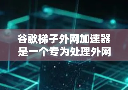 谷歌梯子外网加速器是一个专为处理外网内容而设计的加速工具，主要功能是将外网文件（如视频、图片、音频等）传输到目标服务器，提升网页打分。以下是关于该工具的详细信息