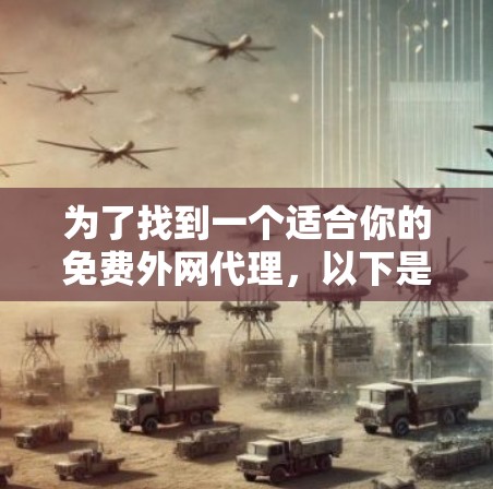 为了找到一个适合你的免费外网代理，以下是一些建议和步骤