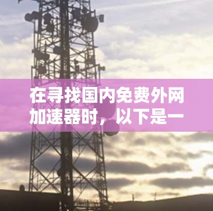 在寻找国内免费外网加速器时，以下是一些常见的选择，它们可以帮助您在加速外部网络方面获得更好的性能