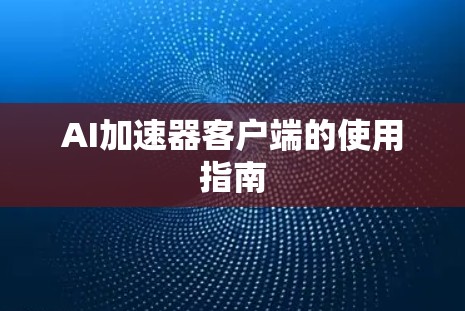 AI加速器客户端的使用指南