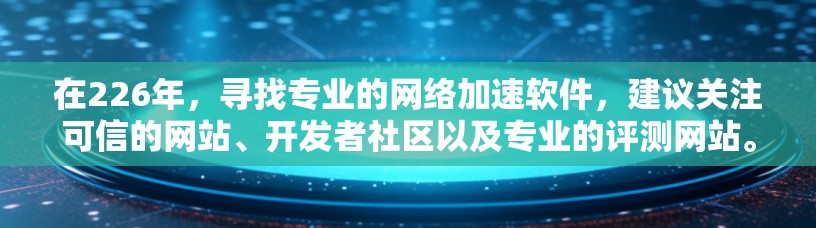 在226年，寻找专业的网络加速软件，建议关注可信的网站、开发者社区以及专业的评测网站。以下是一些推荐，涵盖安全、效率和功能