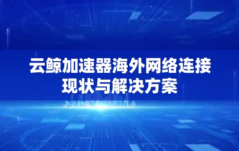 云鲸加速器海外网络连接现状与解决方案