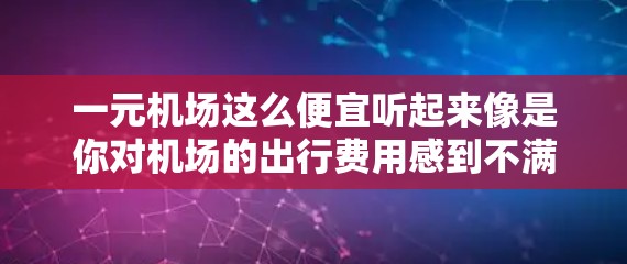 一元机场这么便宜听起来像是你对机场的出行费用感到不满，认为机场的价格比其他交通工具便宜。以下是一些可能的原因和建议